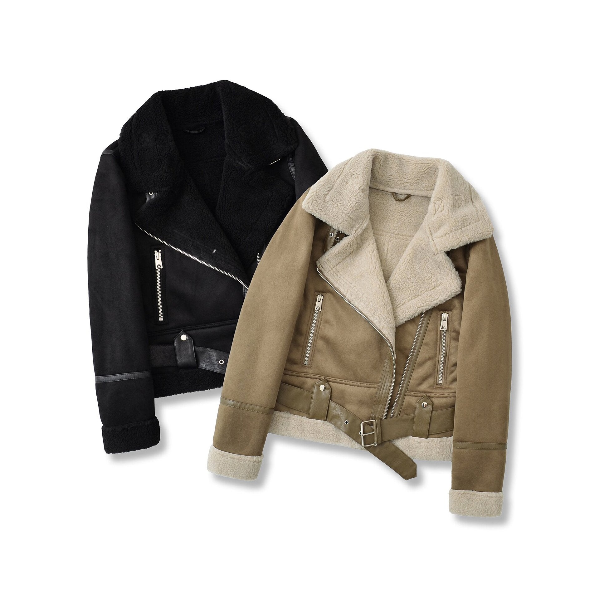 Femme™ | Suede Velvet Fur Lambswool Jacket