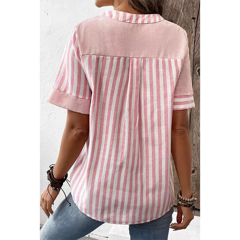 Femme™ | Striped Button-Up Blouse