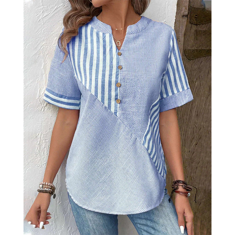 Femme™ | Striped Button-Up Blouse
