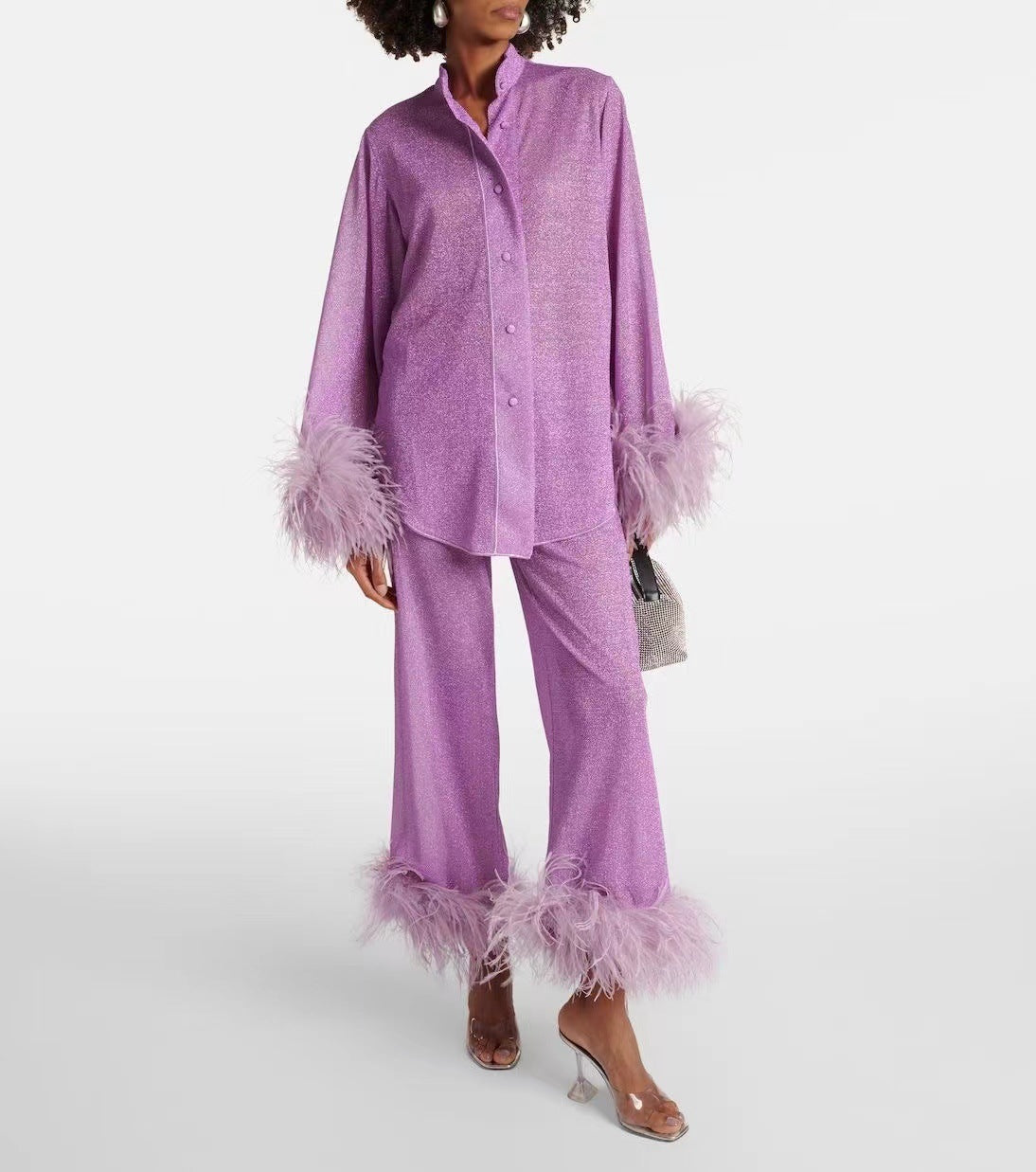 Femme™ | Feather Collar Two-Piece Set