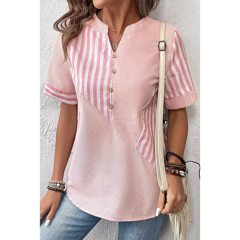 Femme™ | Striped Button-Up Blouse