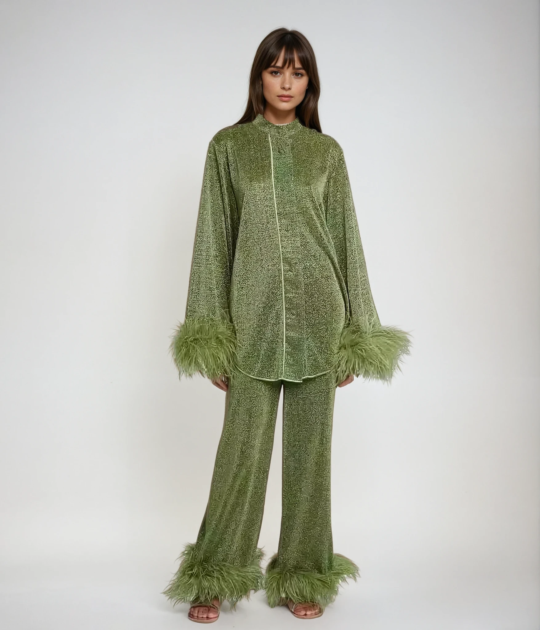 Femme™ | Feather Collar Two-Piece Set