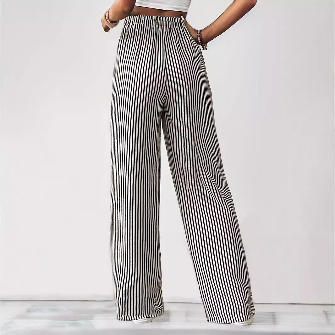 Femme™ | Wide-Leg Striped Trousers