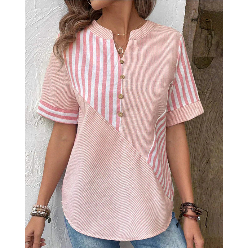 Femme™ | Striped Button-Up Blouse