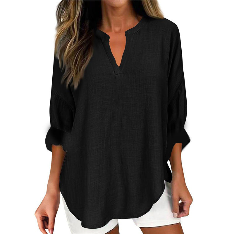 Femme™ | Relaxed Fit Notch Neck Blouse