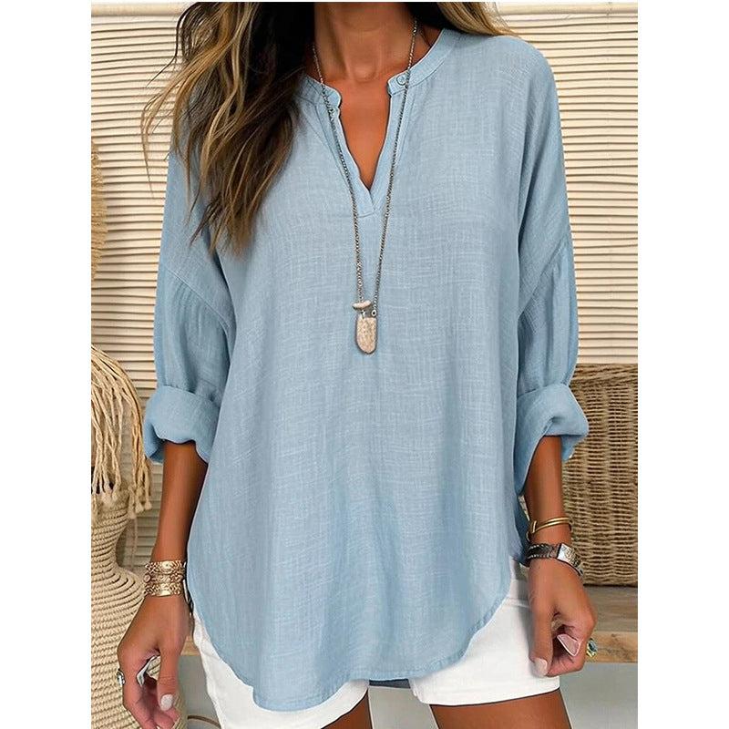 Femme™ | Relaxed Fit Notch Neck Blouse