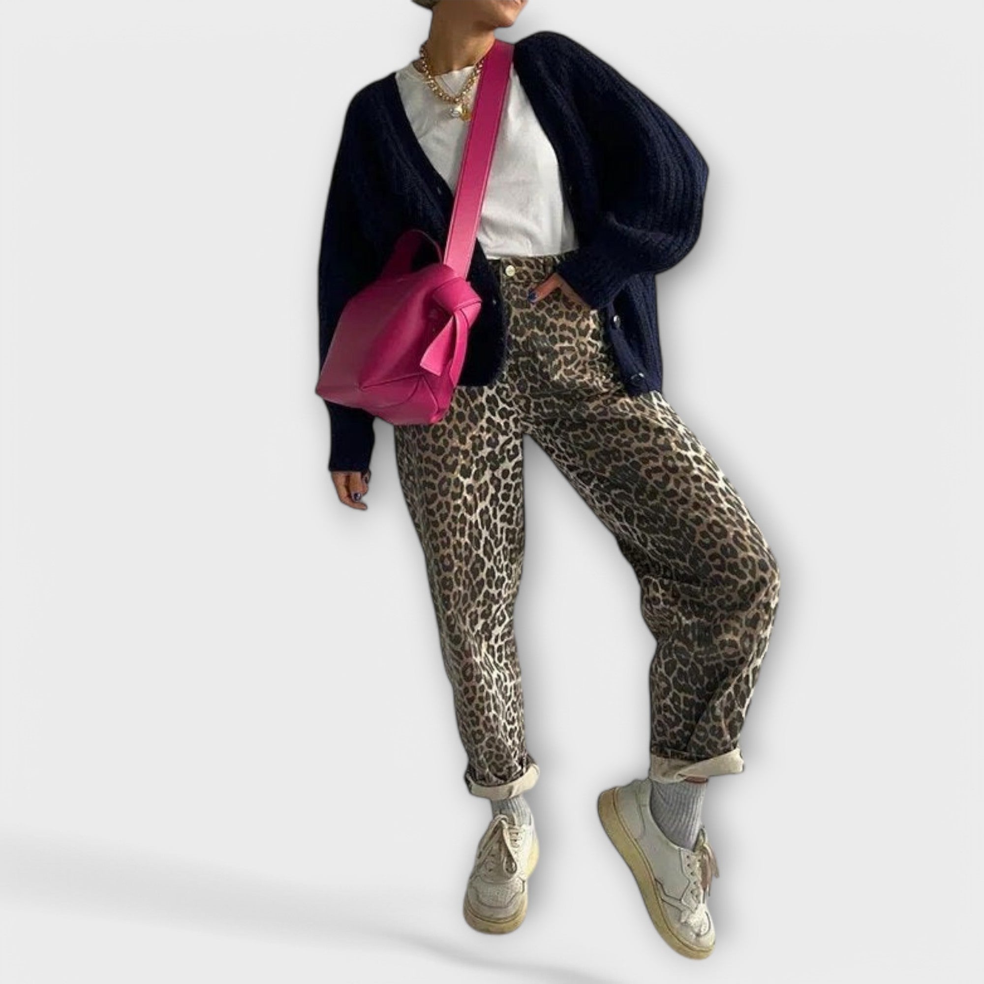 Femme™ | Vintage Jeans with Leopard Print