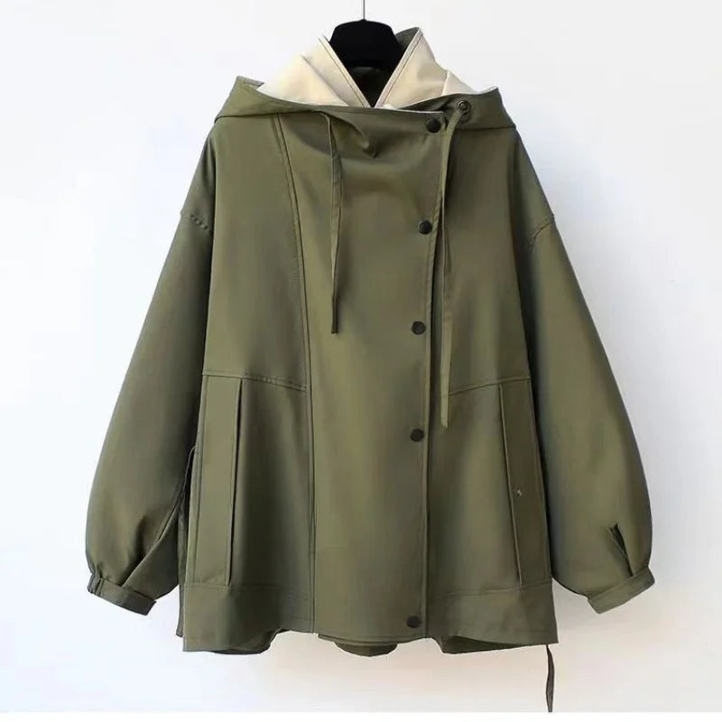 Femme™ | Trendy Hooded Windbreaker Coat