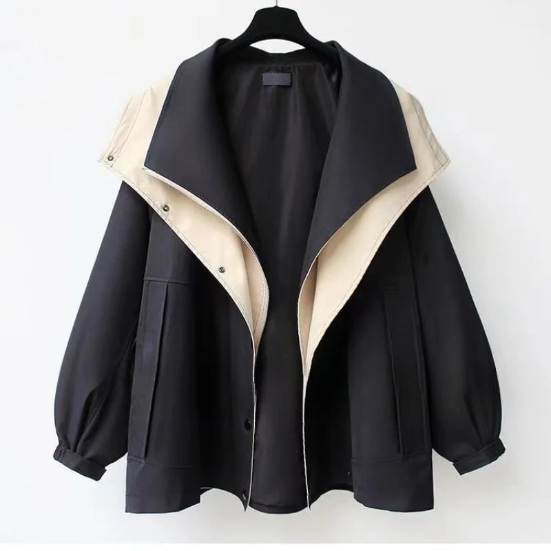 Femme™ | Trendy Hooded Windbreaker Coat