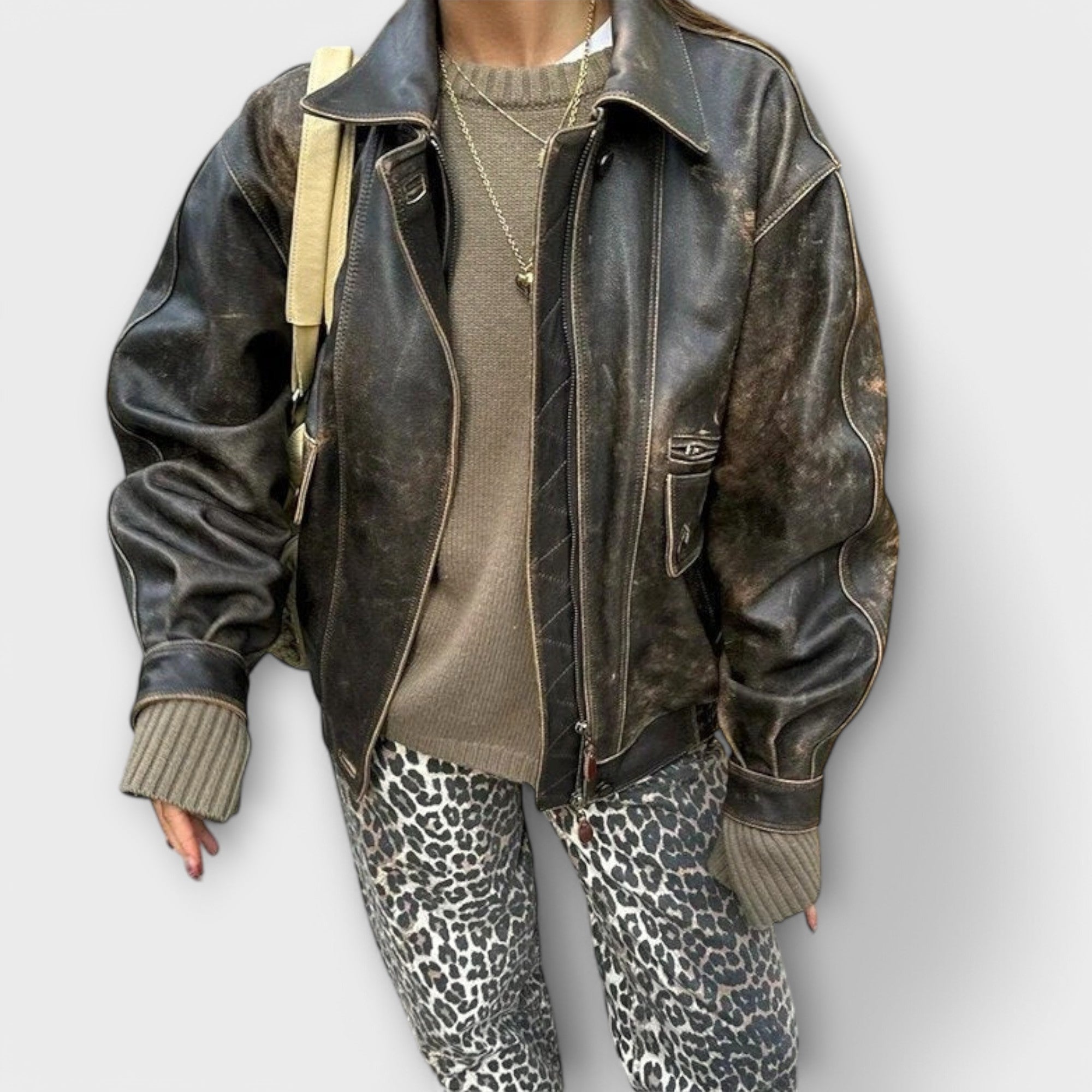 Femme™ | Vintage Jeans with Leopard Print