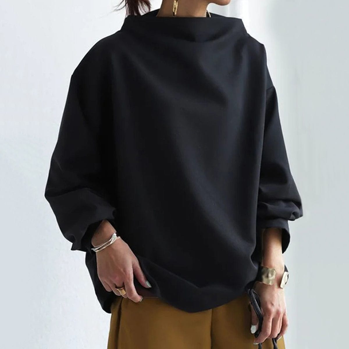 Femme™ | High-Neck Soft Knit Top