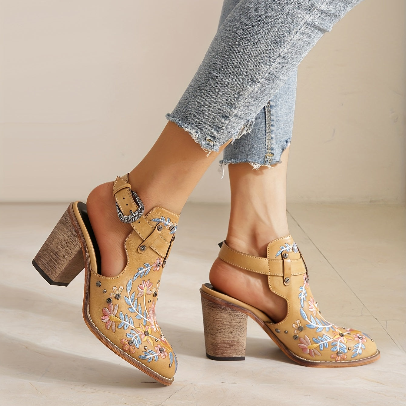 Femme™ | Vintage Floral Ankle Boots