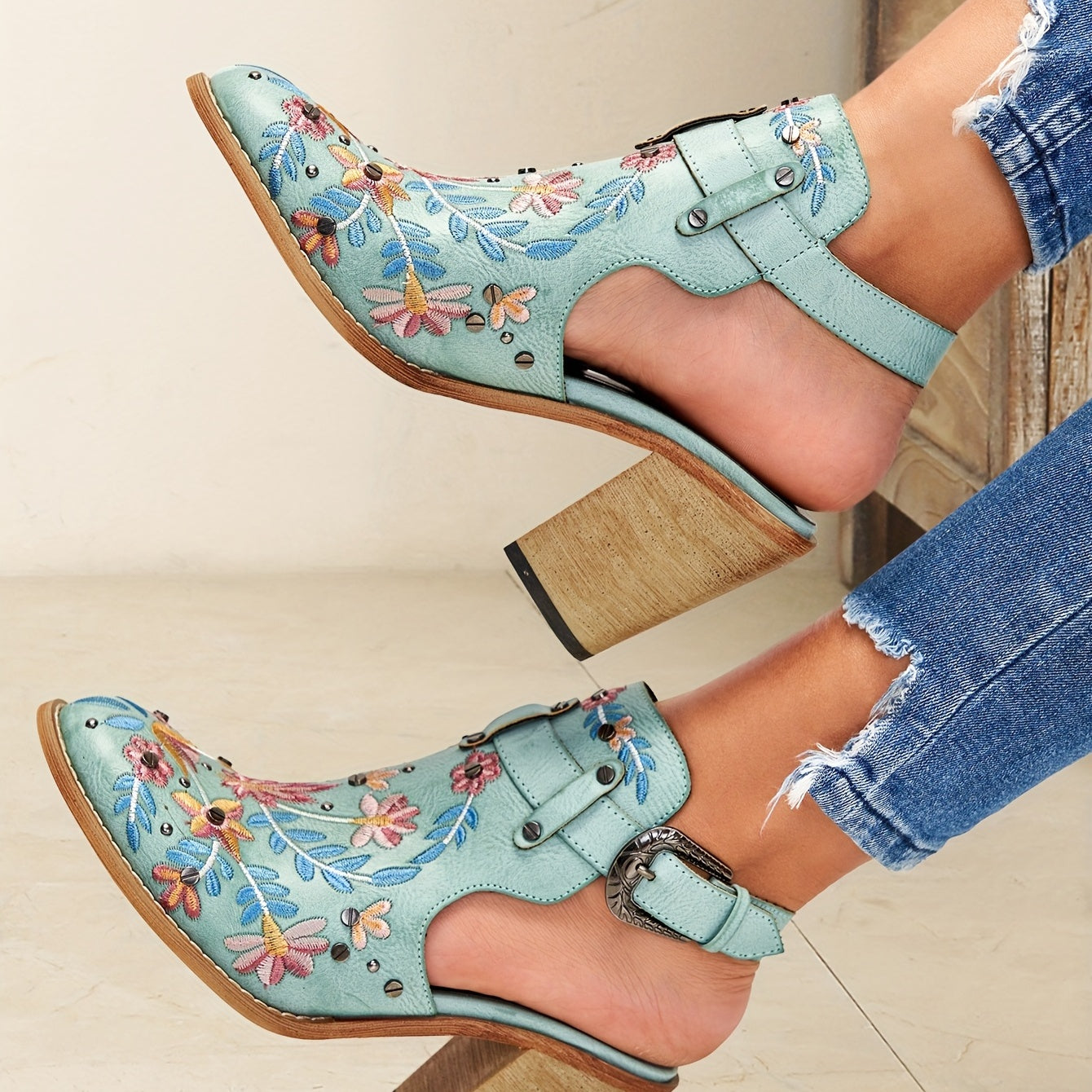Femme™ | Vintage Floral Ankle Boots