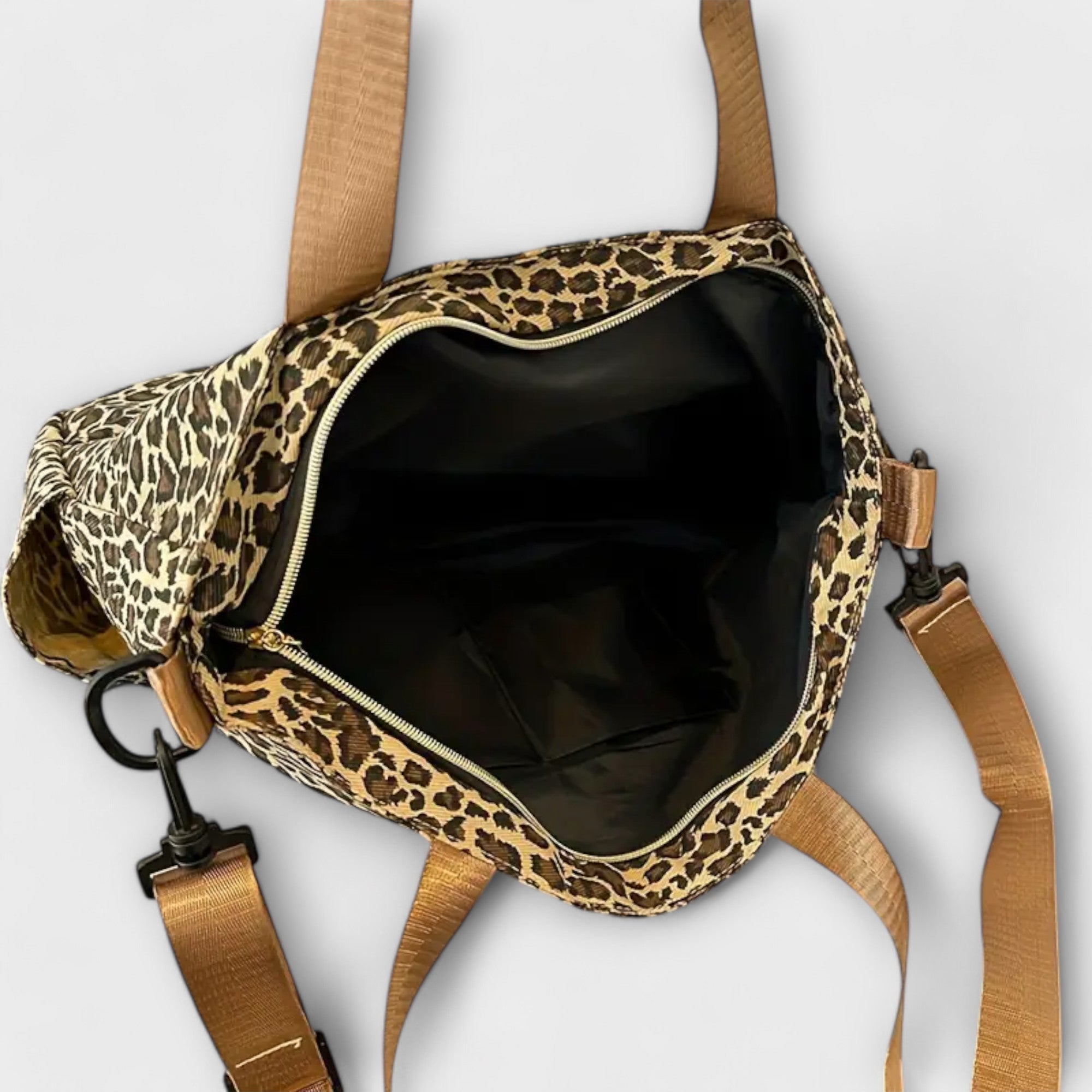 Femme™ | Leopard Print Canvas Crossbody Bag