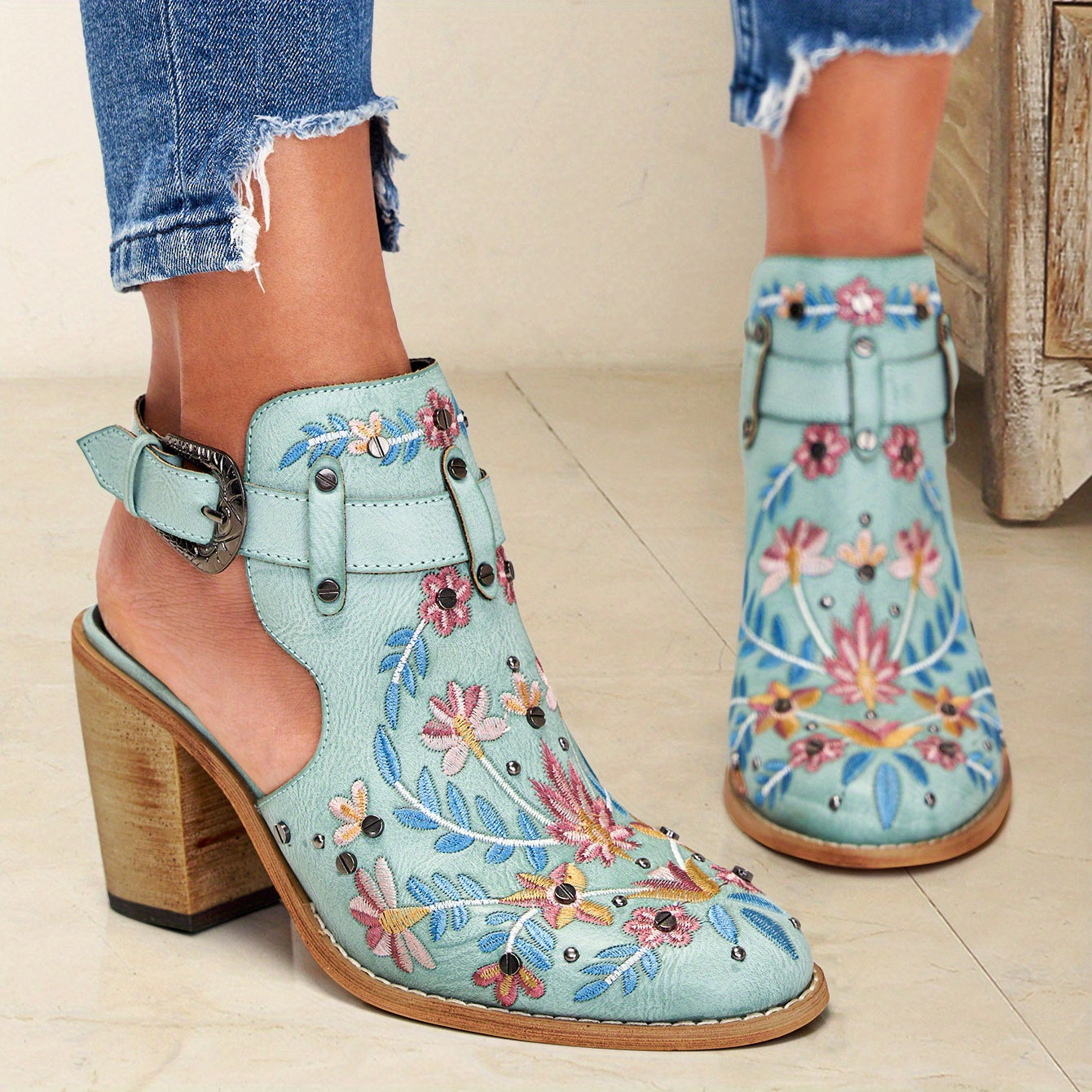 Femme™ | Vintage Floral Ankle Boots