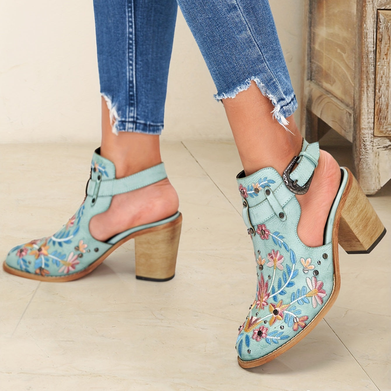 Femme™ | Vintage Floral Ankle Boots