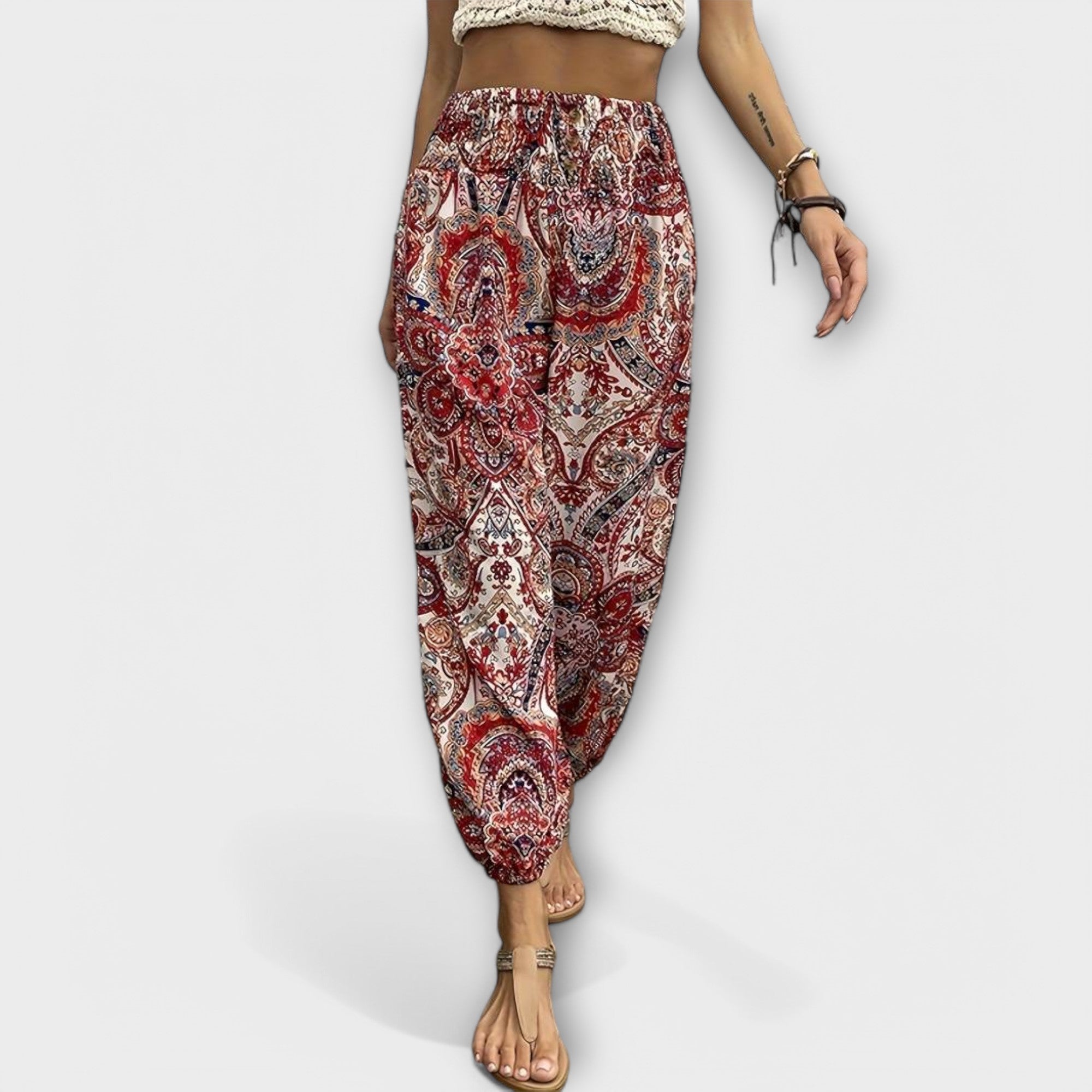 Femme™ | Trousers with Ethnic Graphic