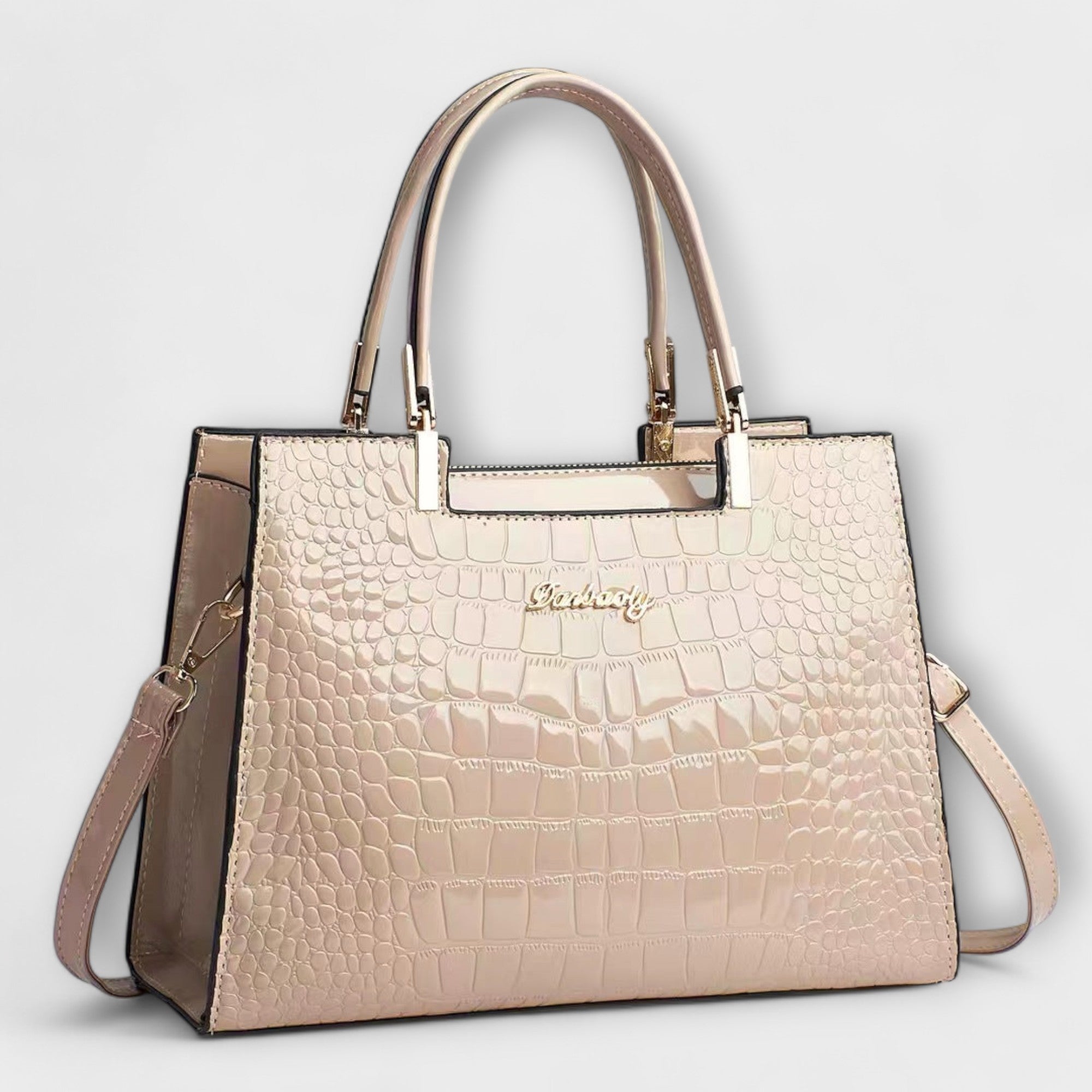 Femme™ | Shiny crocodile print handbag