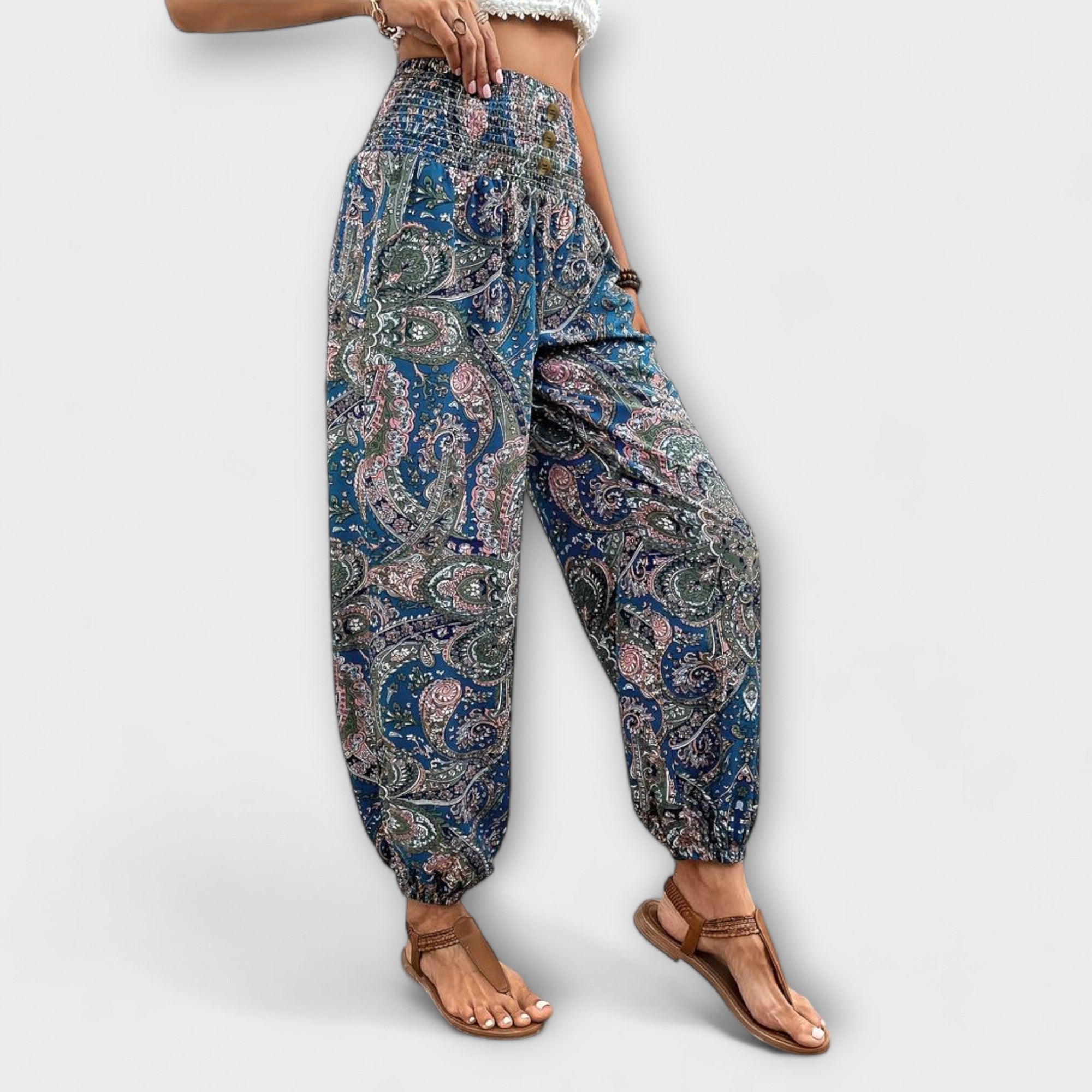 Femme™ | Trousers with Ethnic Graphic