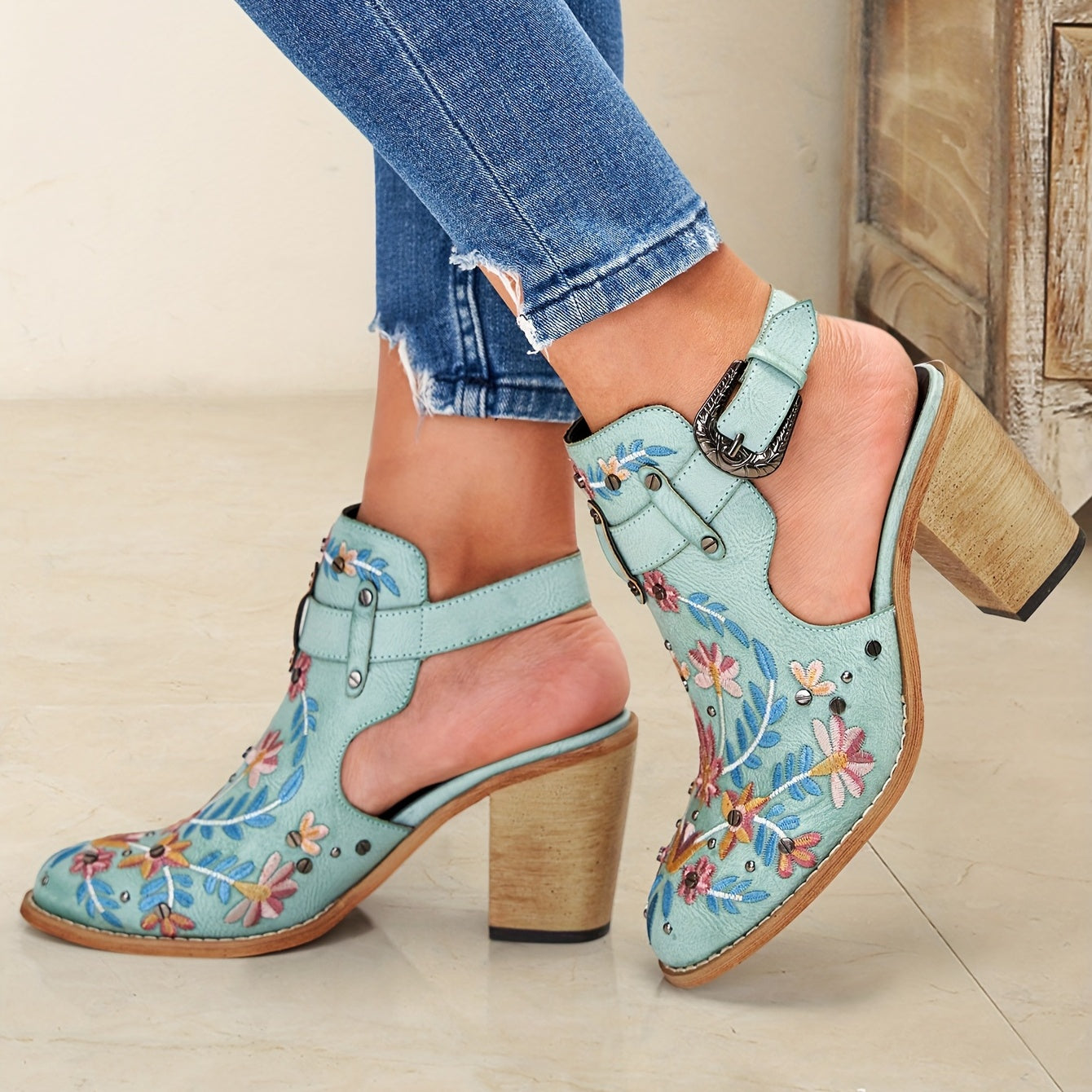 Femme™ | Vintage Floral Ankle Boots