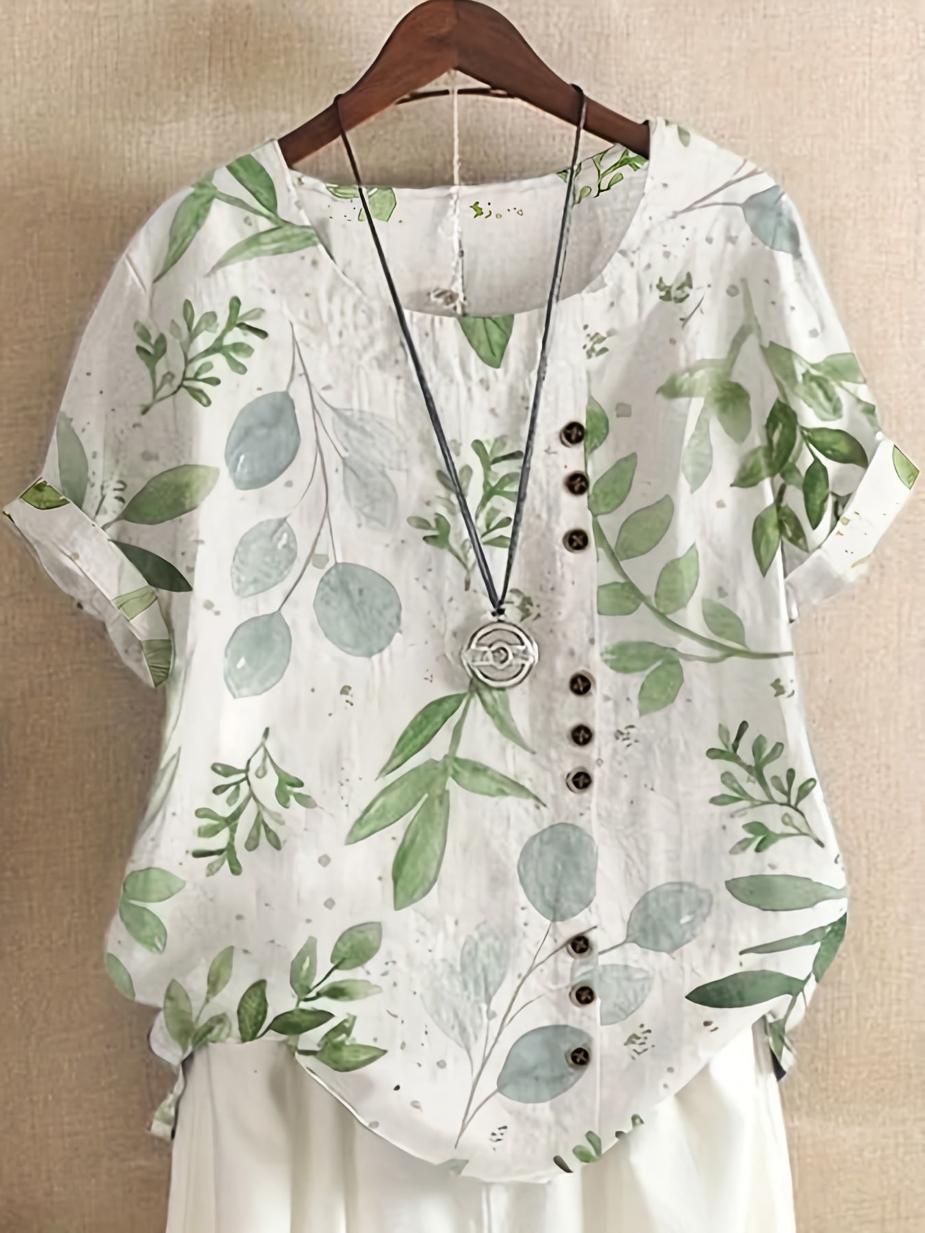 Femme™ | Floral Button Detail Blouse