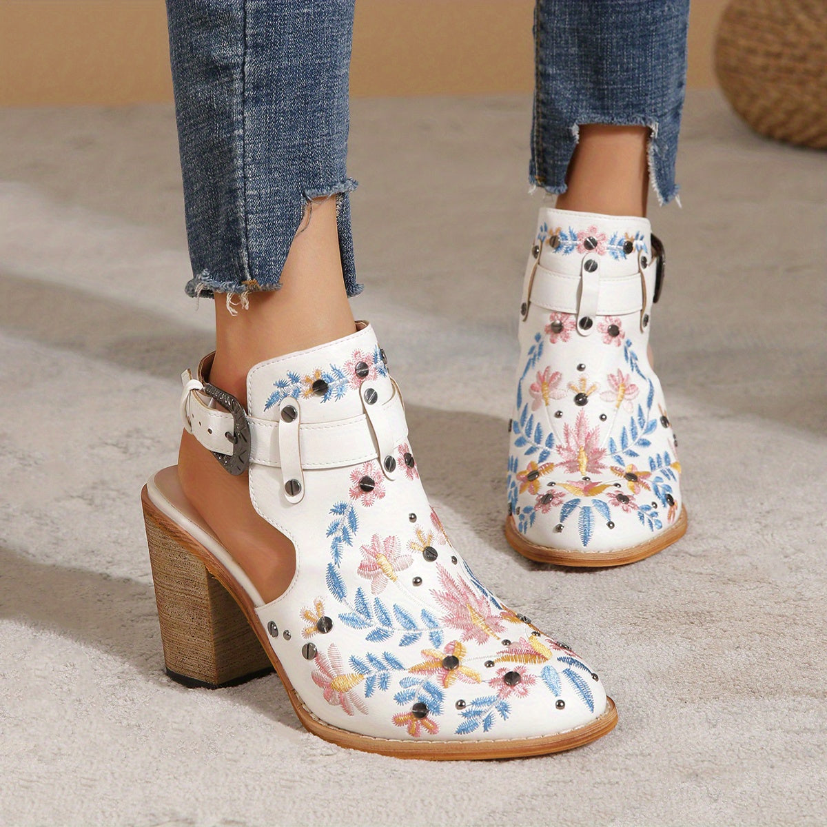 Femme™ | Vintage Floral Ankle Boots
