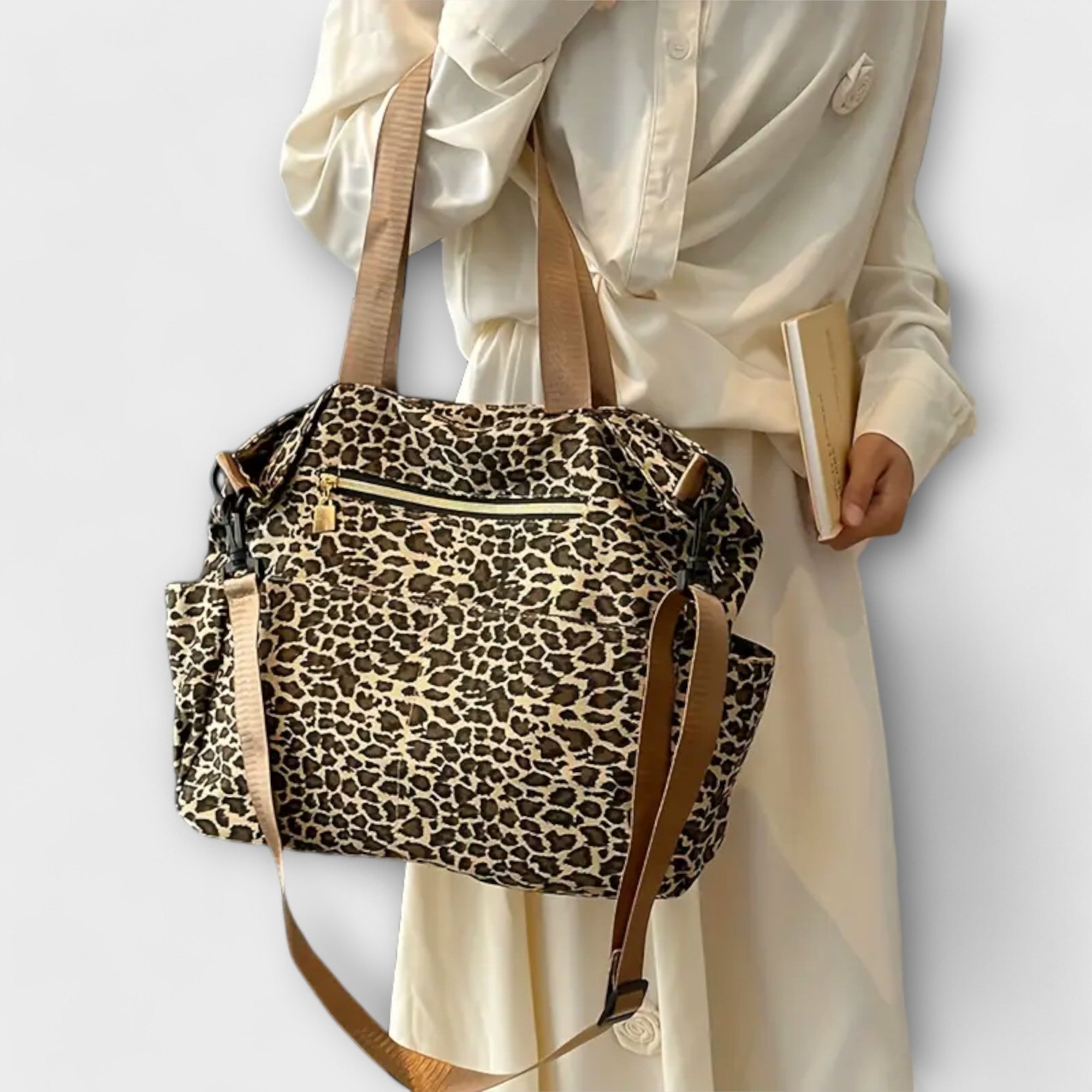 Femme™ | Leopard Print Canvas Crossbody Bag