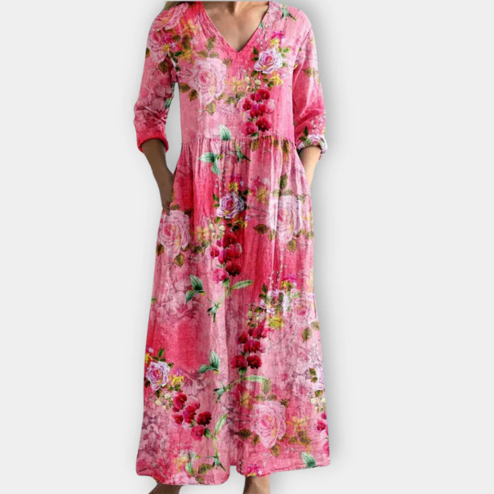 Femme™ | Floral V-Neck Maxi Dress