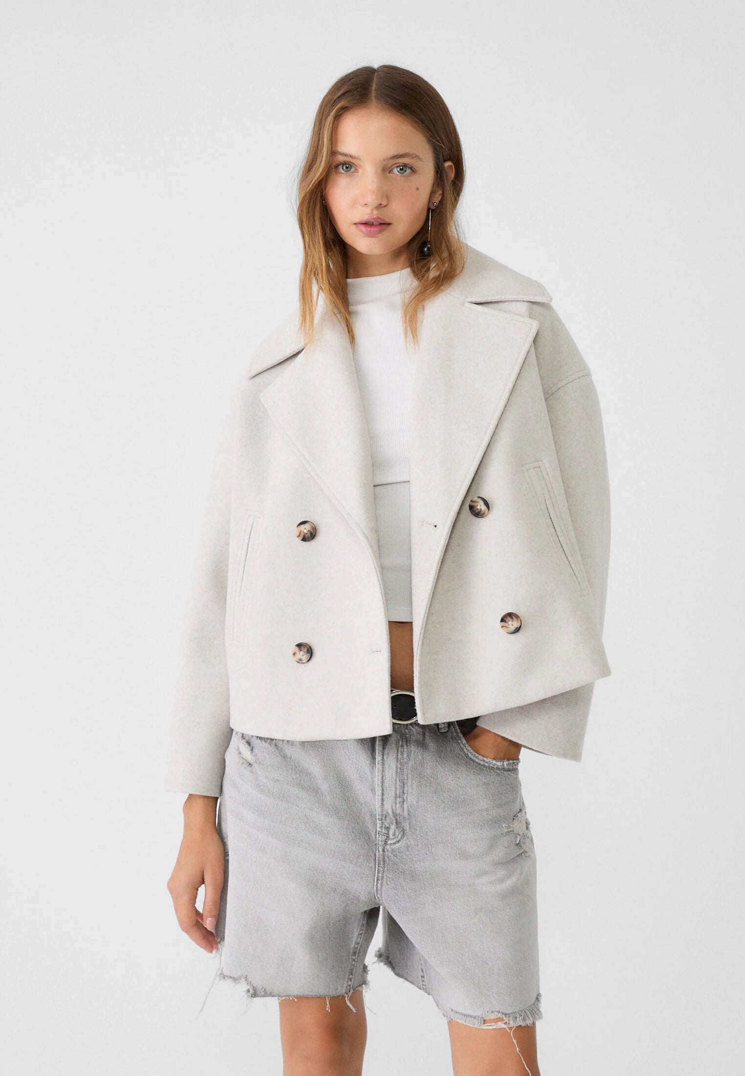 Femme™ | Short Double Breasted Coat