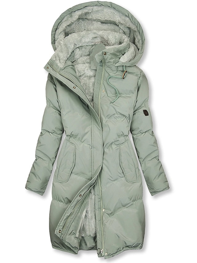 Femme™ | Long Hooded Puffer Jacket
