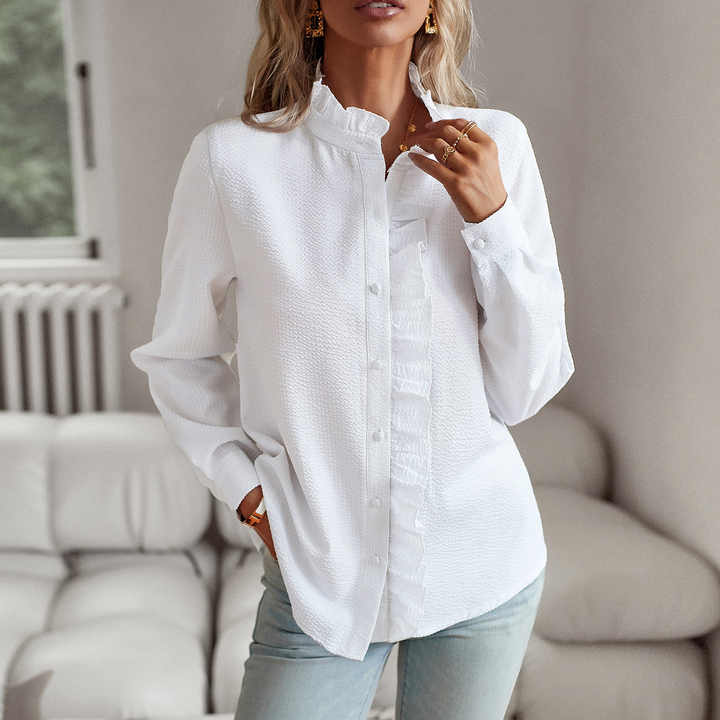 Femme™ | Ruffled Button-Up Blouse