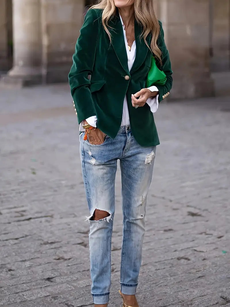 Femme™ | Elegant Velvet Blazer