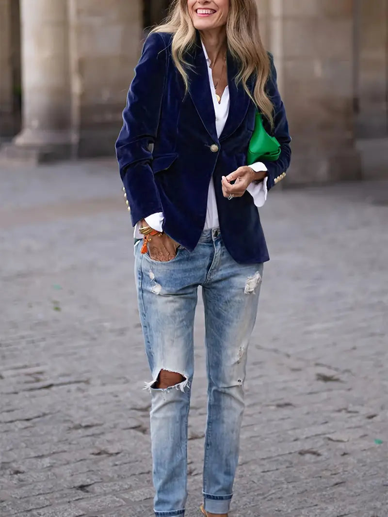 Femme™ | Elegant Velvet Blazer