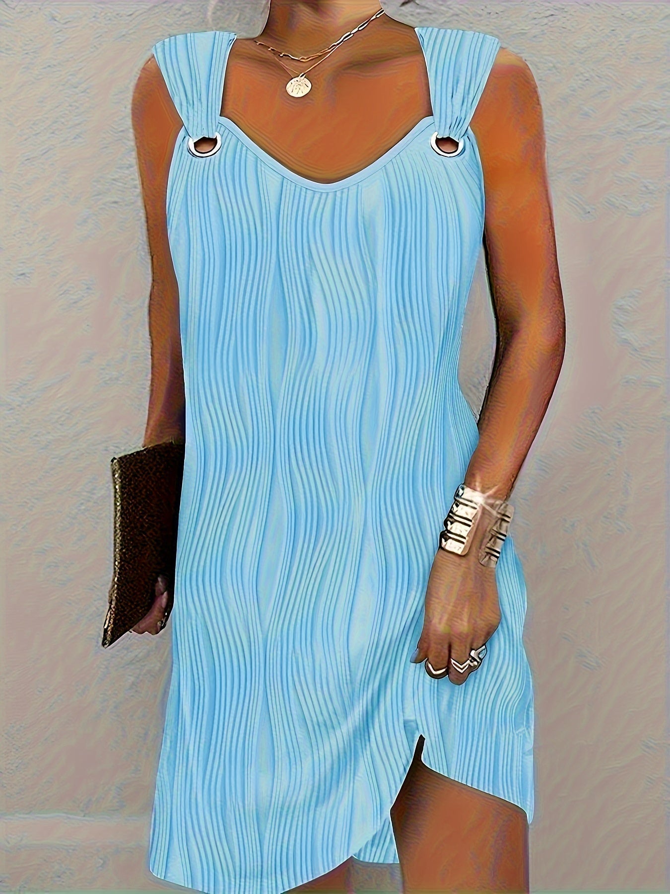 Femme™ | Textured Ring-Detail Dress