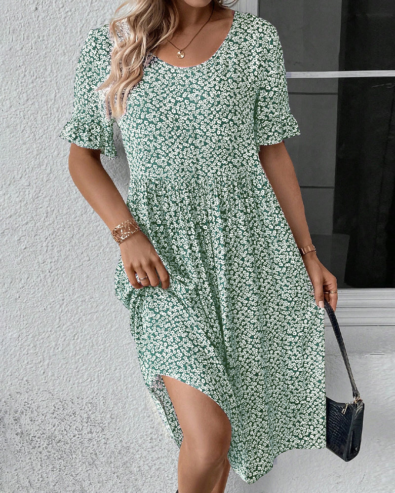 Femme™ | Elegant Floral Midi Dress for Women