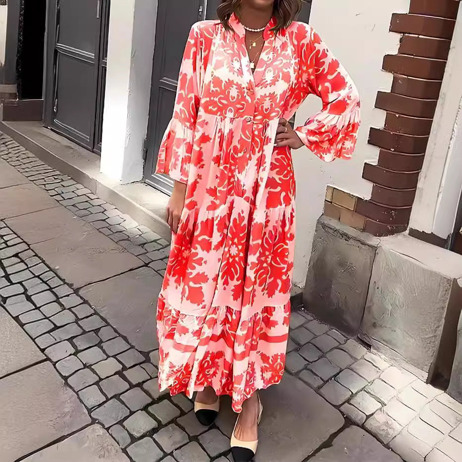 Femme™ | Printed Flared Maxi Dress