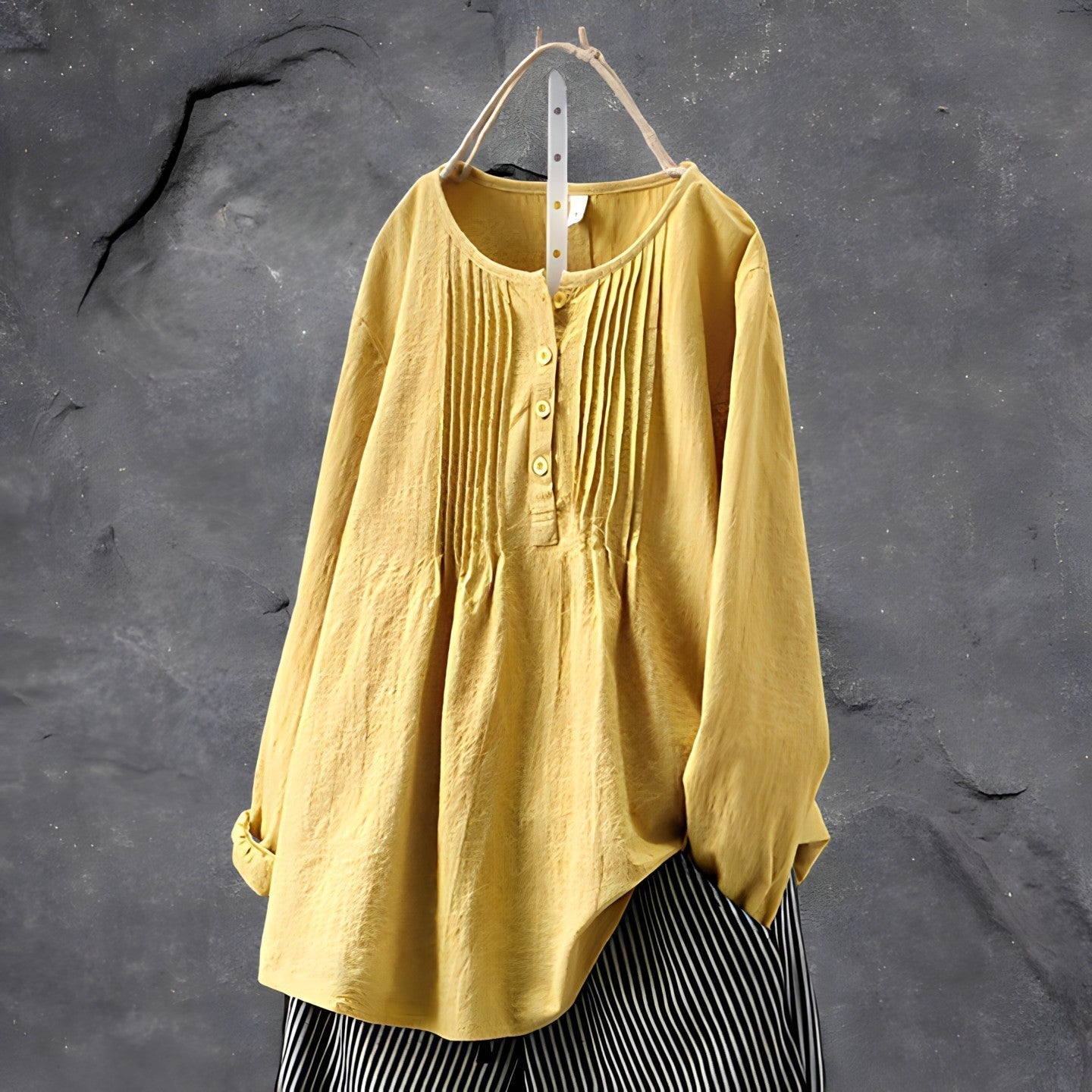 Femme™ | Pleated Button Blouse