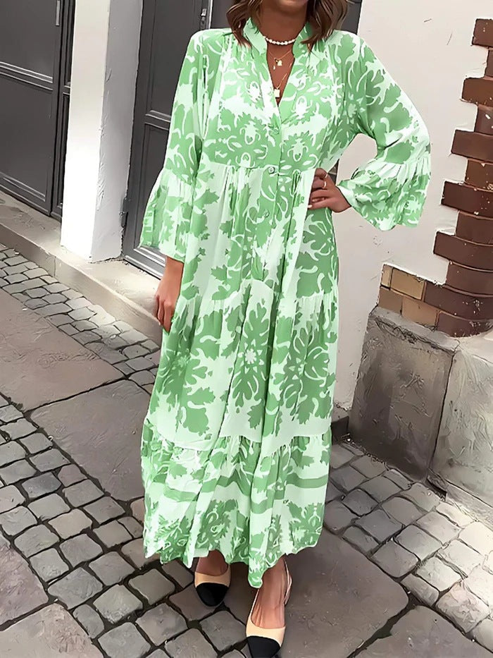 Femme™ | Printed Flared Maxi Dress
