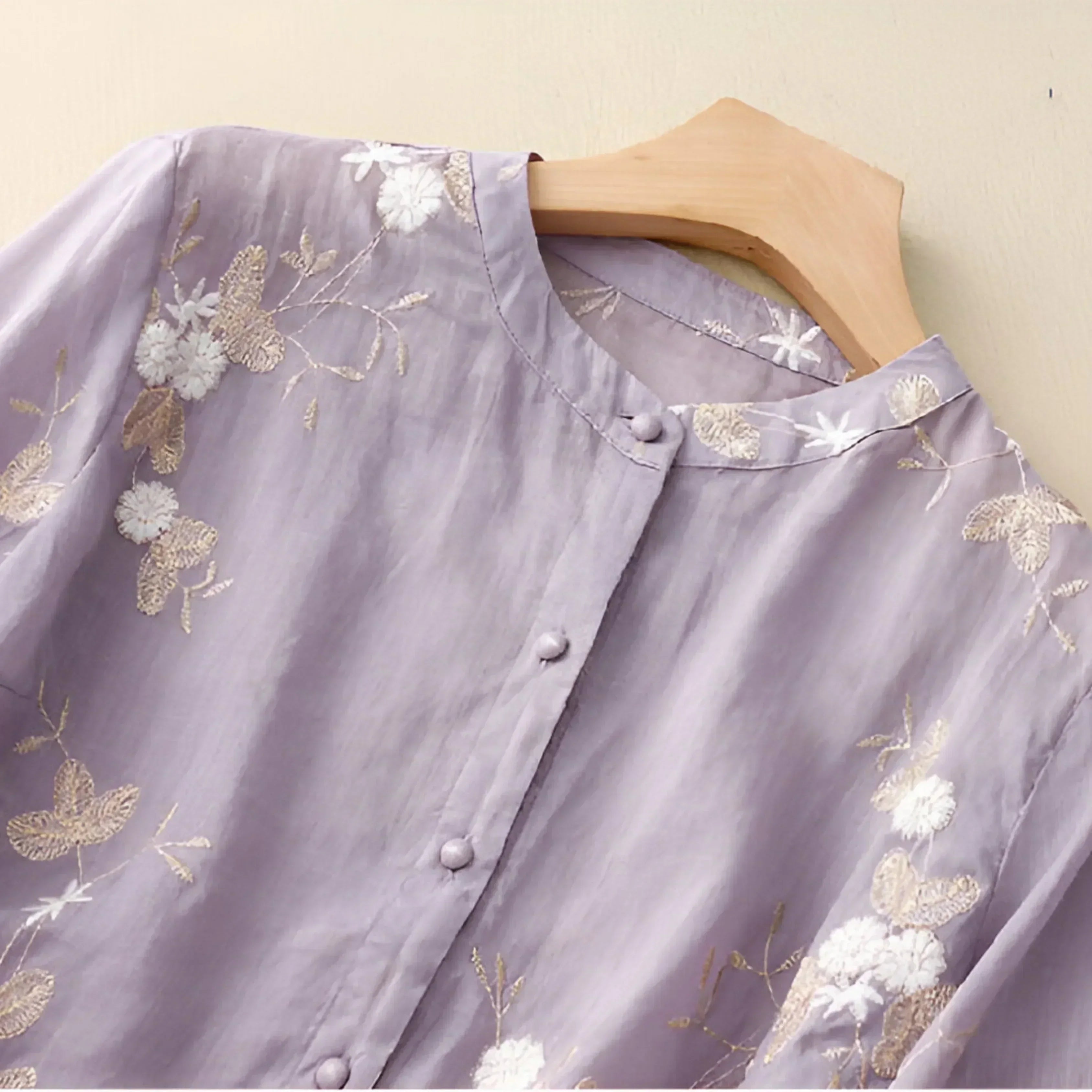 Femme™ | Embroidered Sheer Blouse