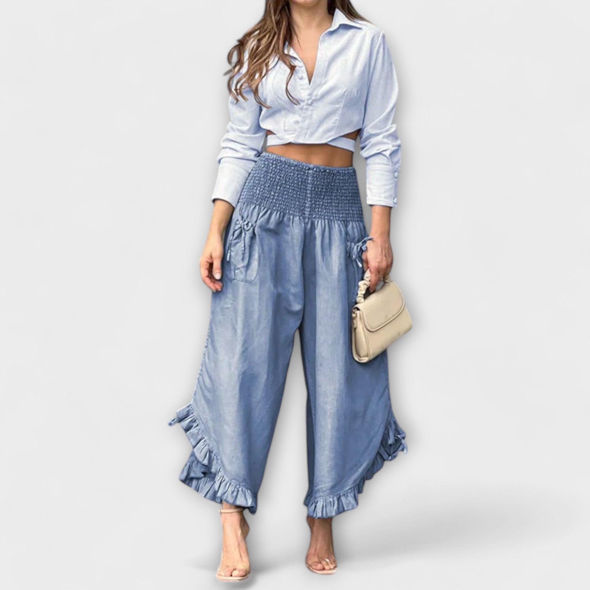 Femme™ | Relaxed Linen Trousers with Stylish Creases