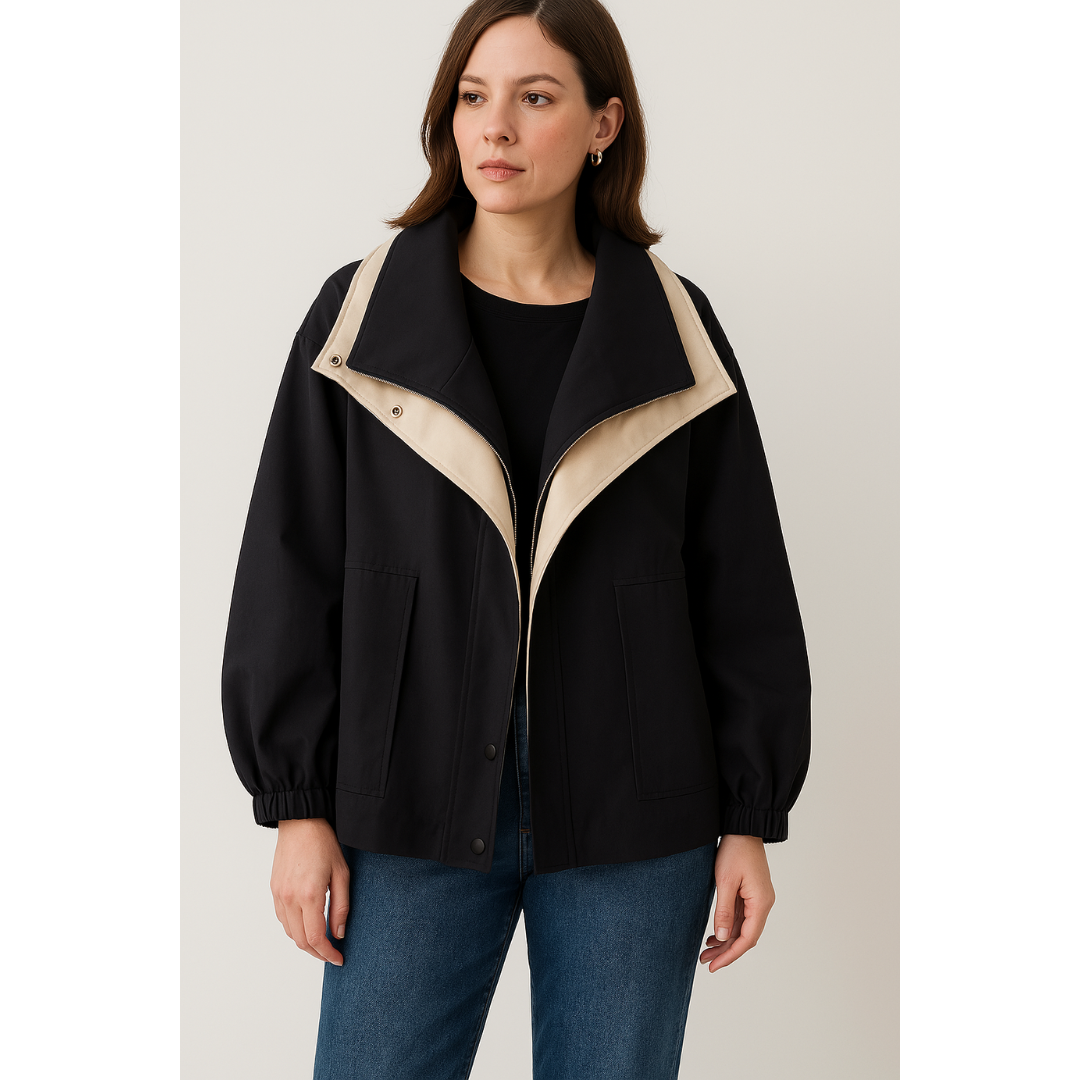 Femme™ | Trendy Hooded Windbreaker Coat
