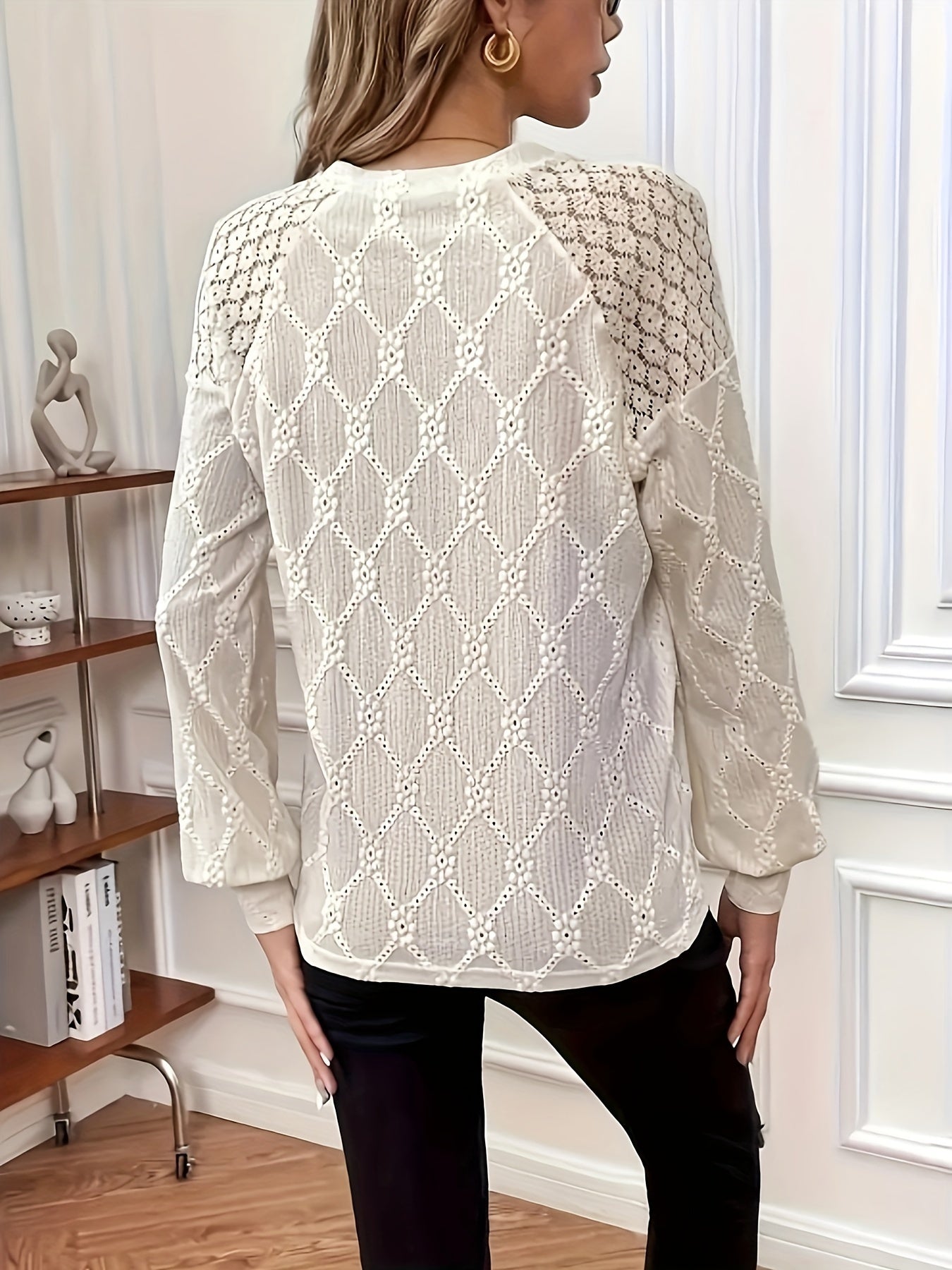 Femme™ | Eyelet Button Detail Blouse
