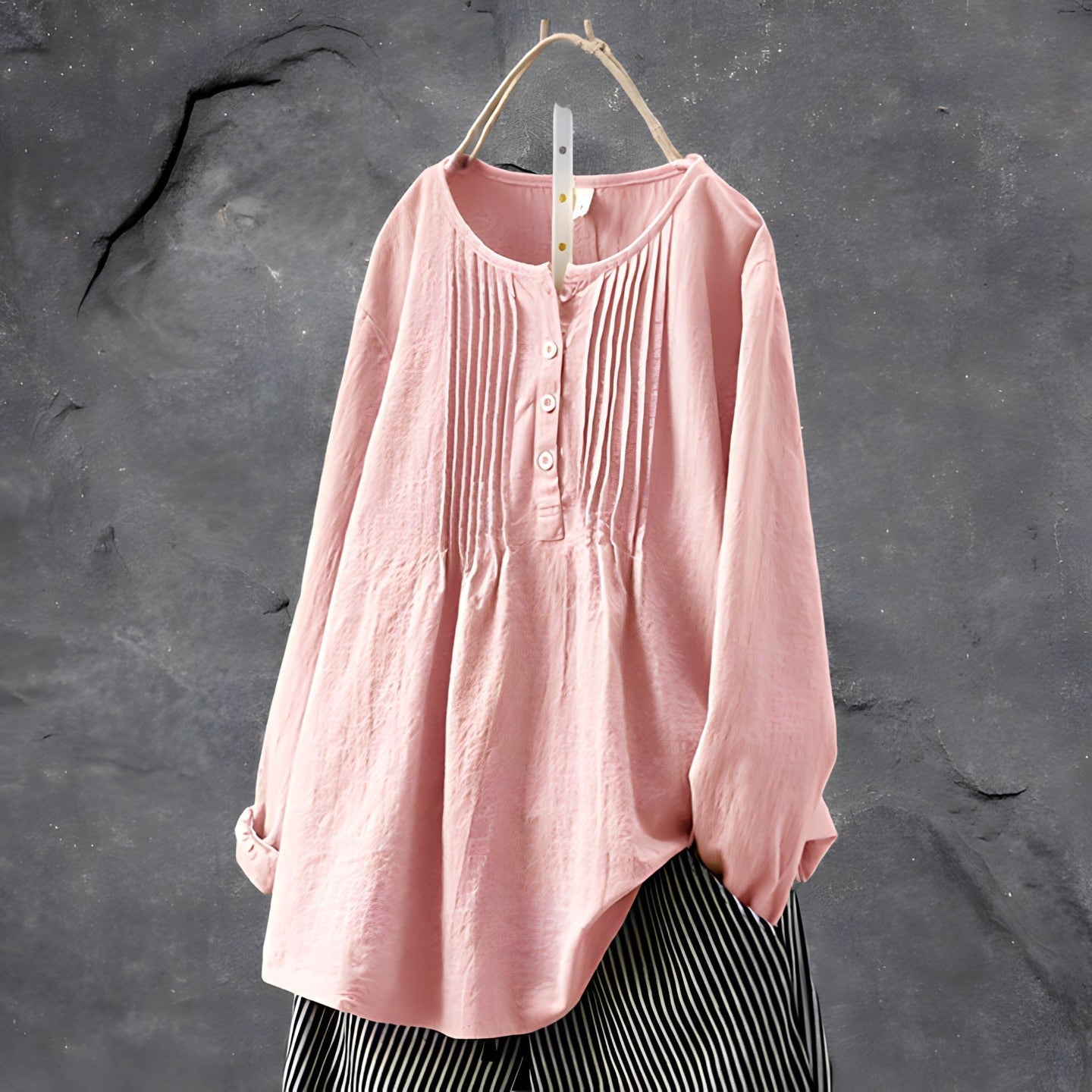 Femme™ | Pleated Button Blouse
