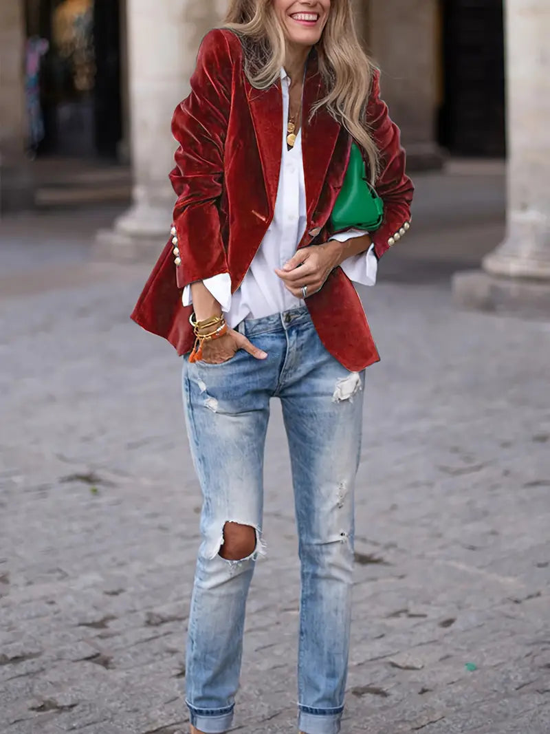 Femme™ | Elegant Velvet Blazer