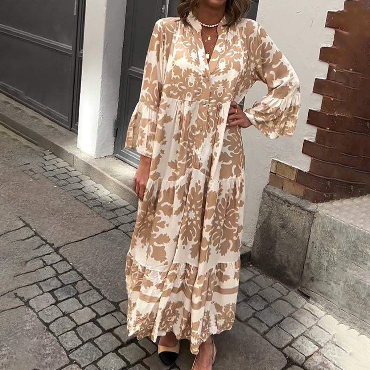 Femme™ | Printed Flared Maxi Dress