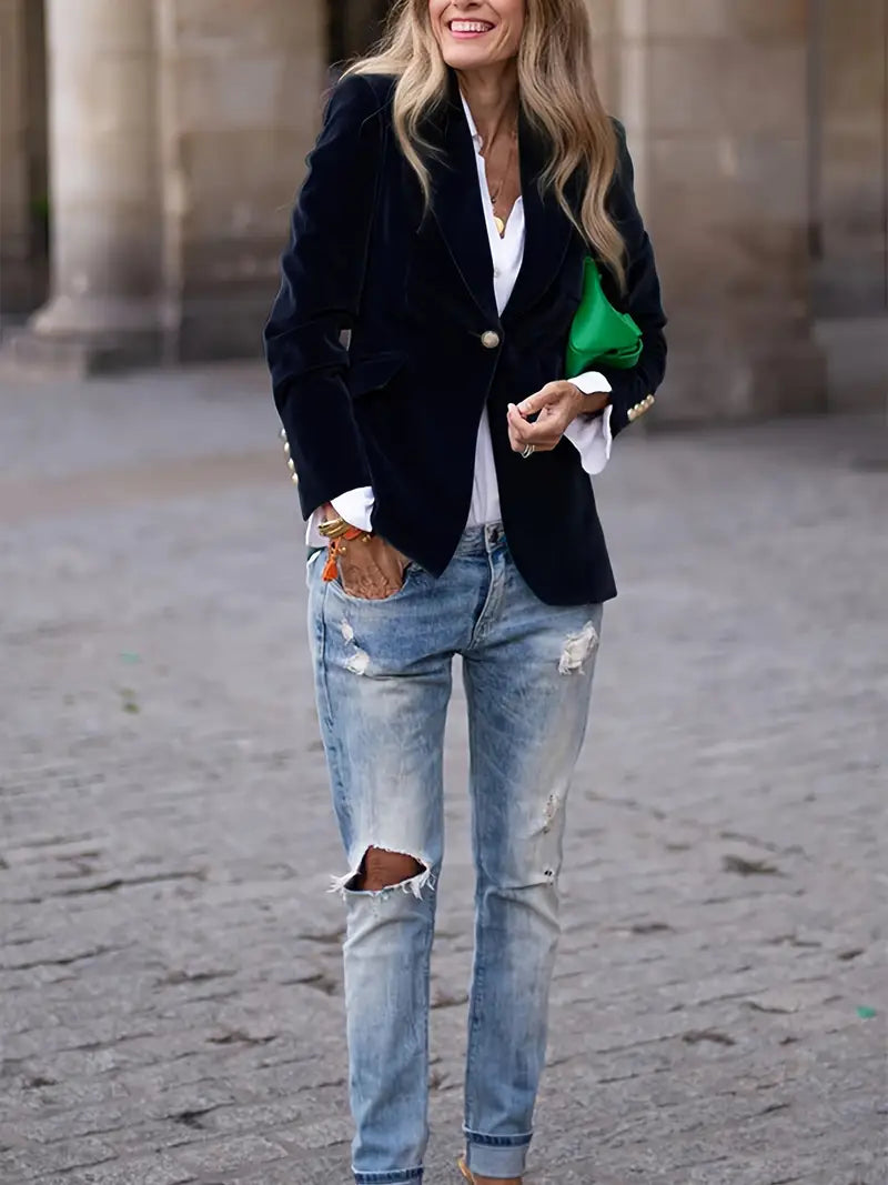 Femme™ | Elegant Velvet Blazer