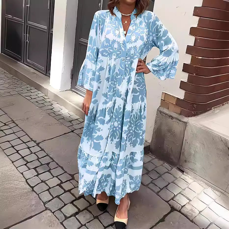 Femme™ | Printed Flared Maxi Dress