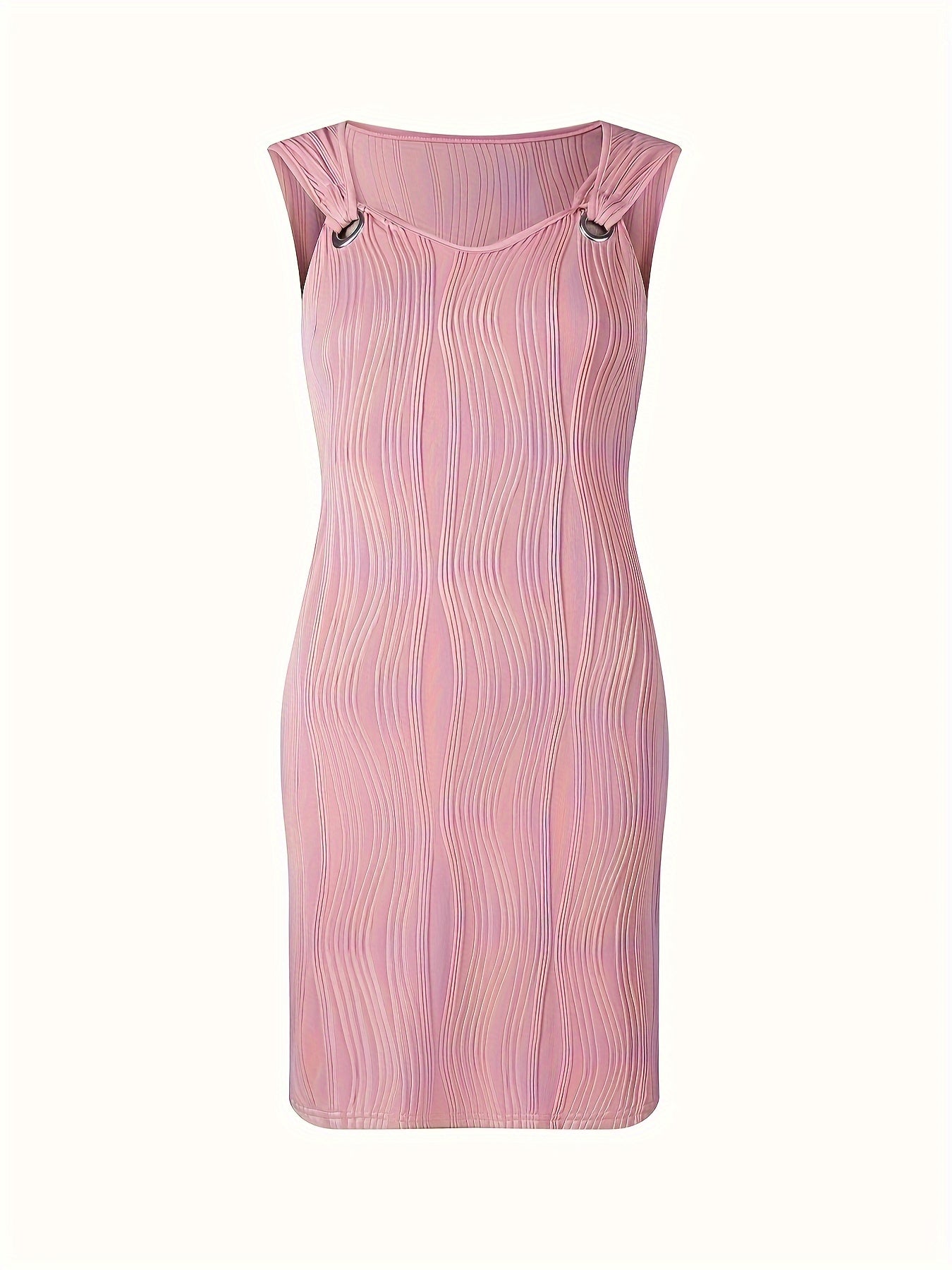 Femme™ | Textured Ring-Detail Dress