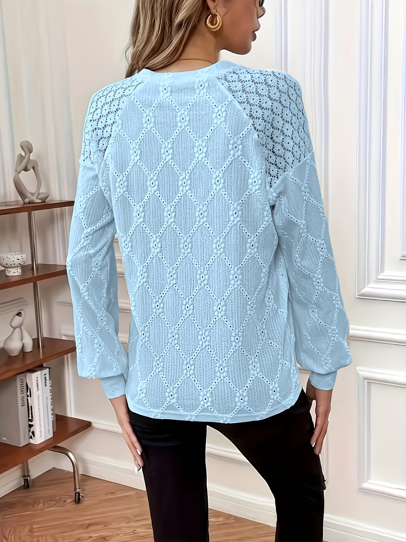 Femme™ | Eyelet Button Detail Blouse