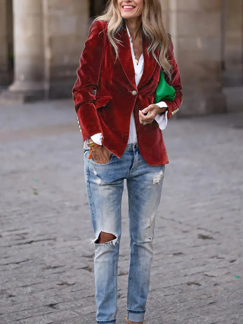 Femme™ | Elegant Velvet Blazer